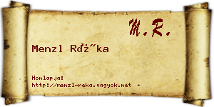 Menzl Réka névjegykártya